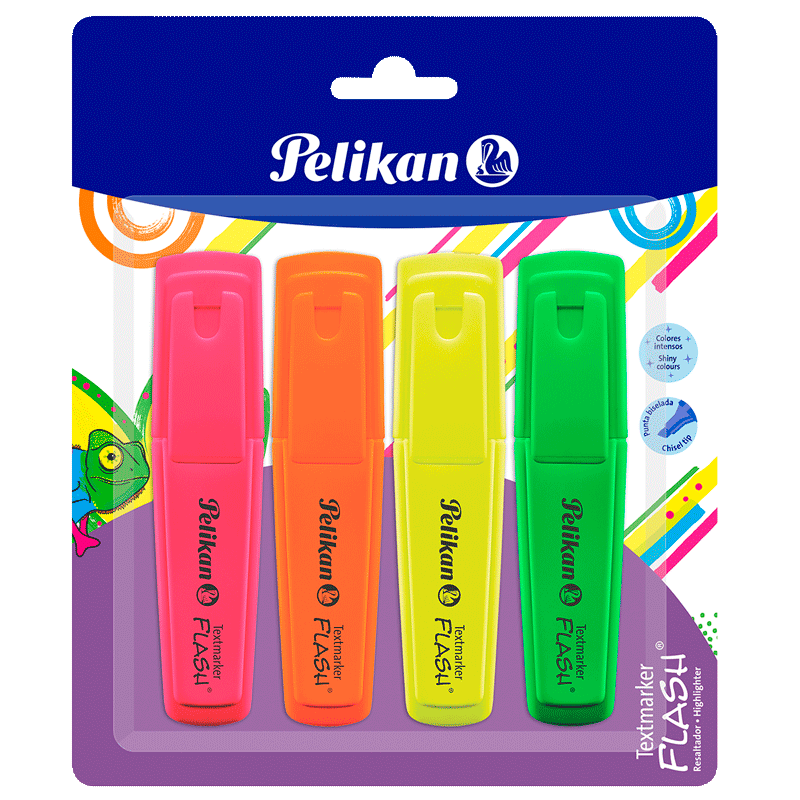 RESALTADOR PELIKAN TEXTMARKER FLASH BÚHO 16 COLORES