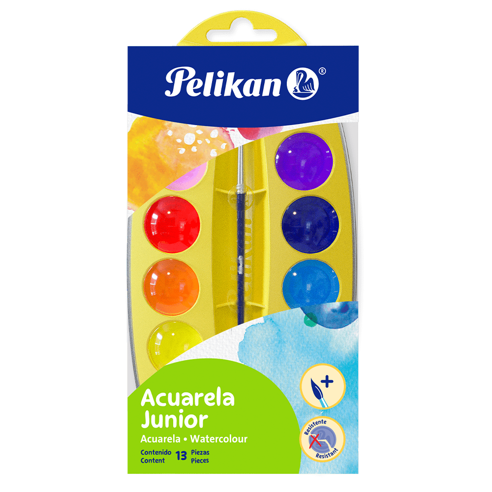 Acuarela Junior colores surtidos con 12 pastillas