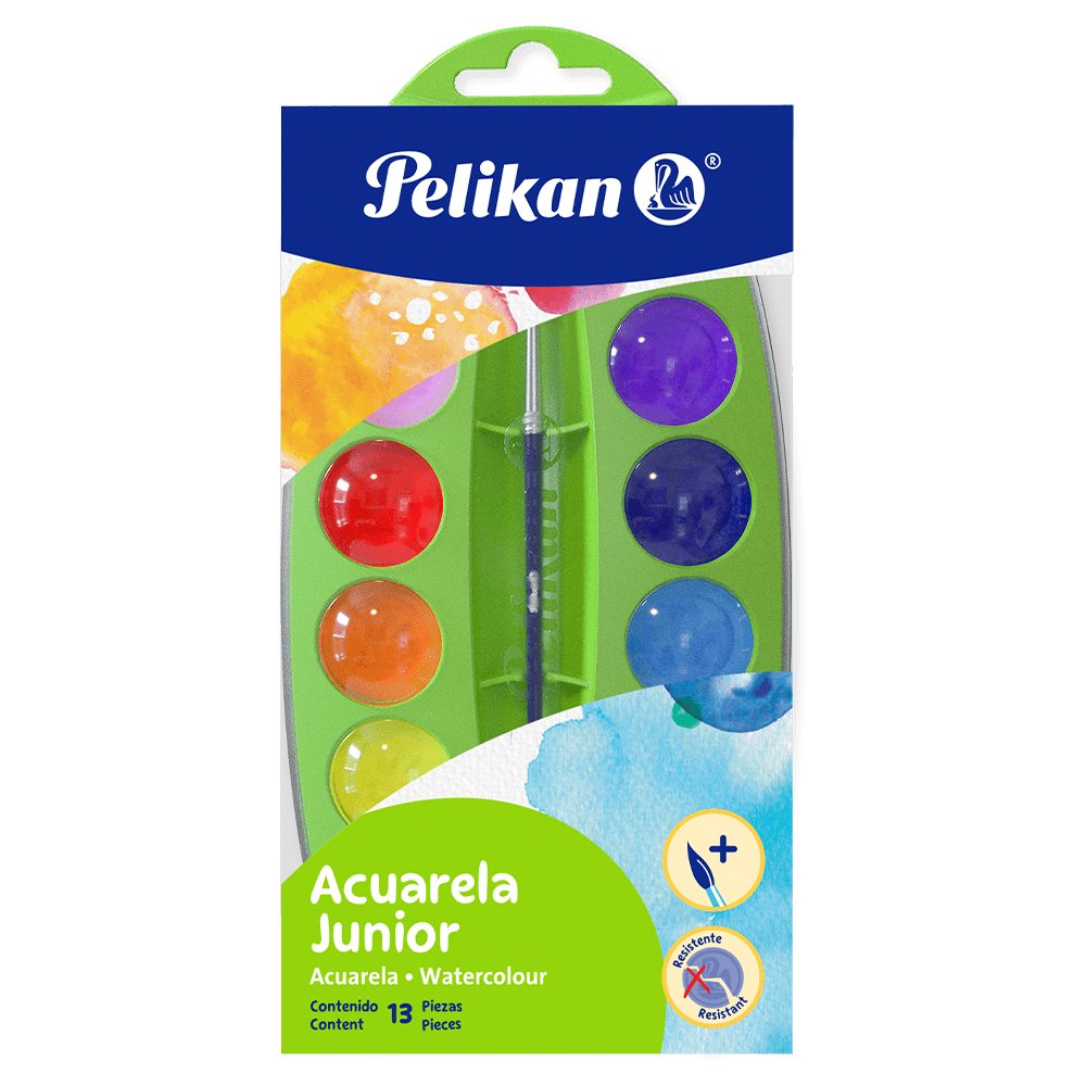 Acuarela Junior colores surtidos con 12 pastillas