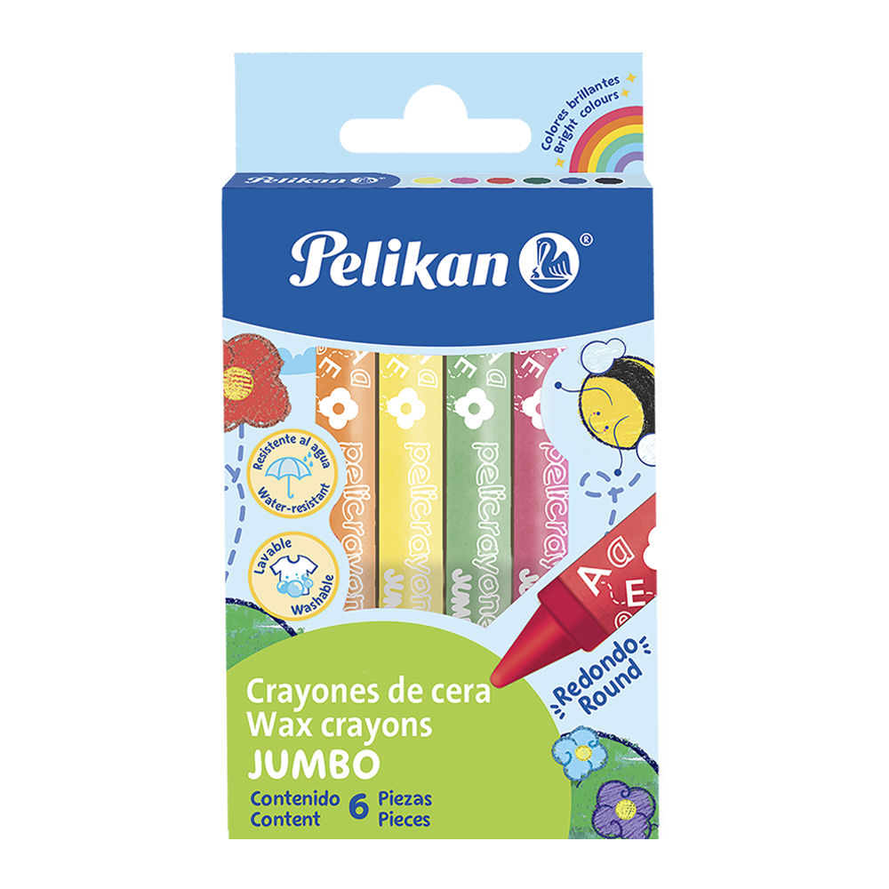 Pelicrayones Jumbo redondos con caja 6 piezas