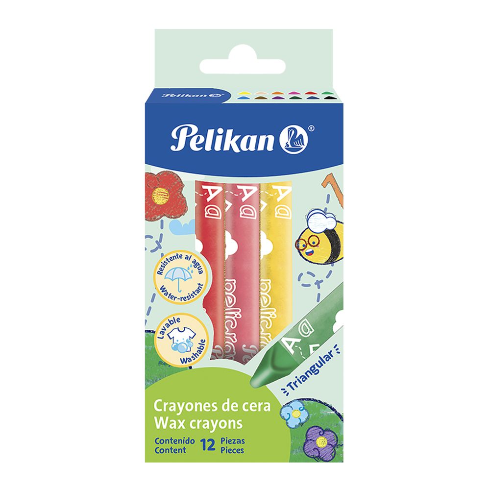 Pelicrayones Triangulares caja con 12 colores