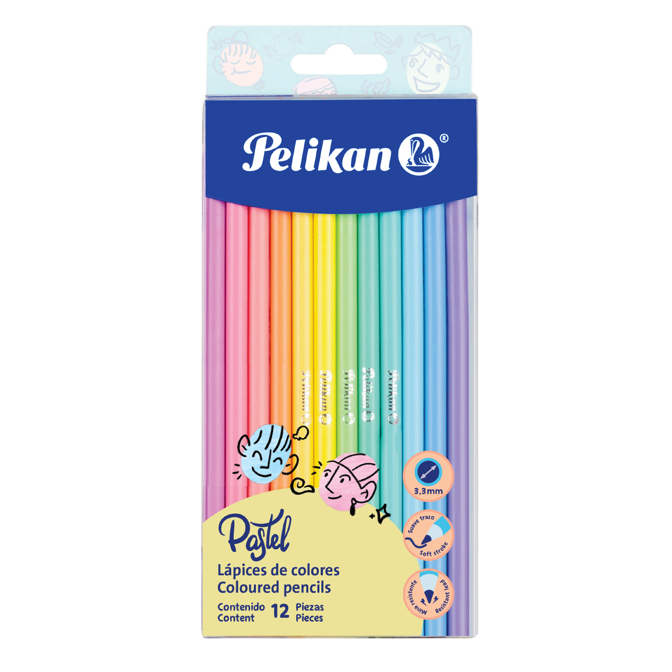 Lápices de Colores Edición Pastel caja con 12 colores