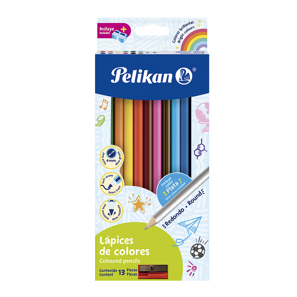 Lápices de colores caja con 13 colores ( 12 + 1) 4 mm