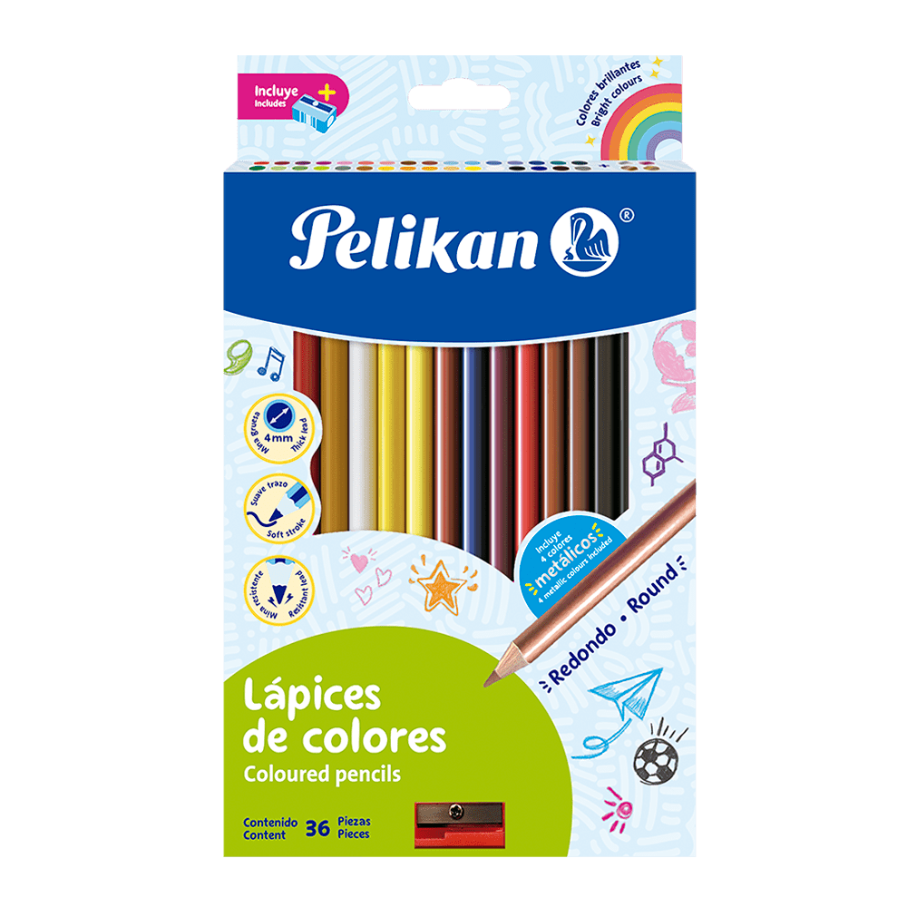Lápices de colores caja con 36 colores 4 mm
