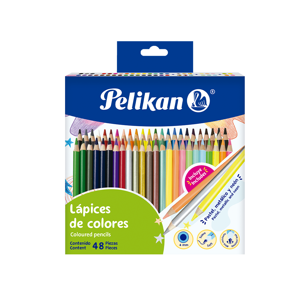 Set de lápices de colores caja con 48 colores 4 mm