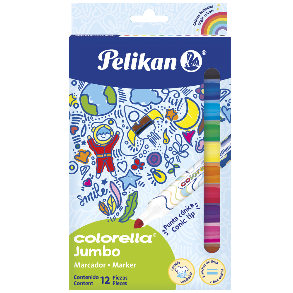 Colorella® Jumbo punta gruesa estuche con 12 colores