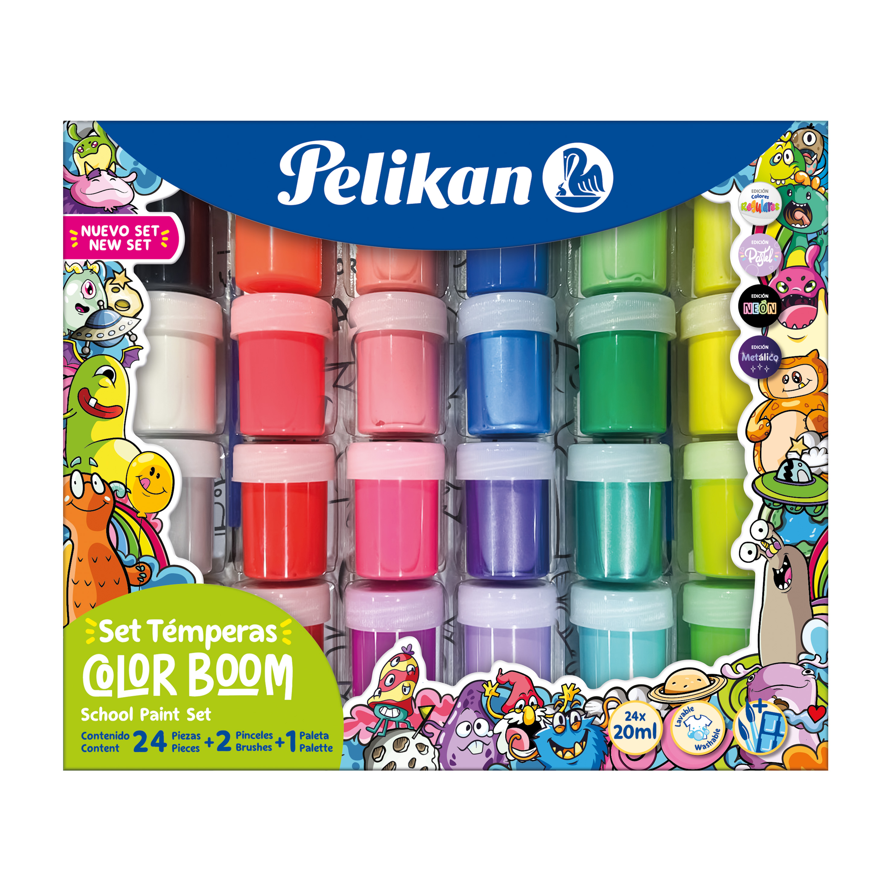Témpera Set Color Boom 24 frascos 20 ml