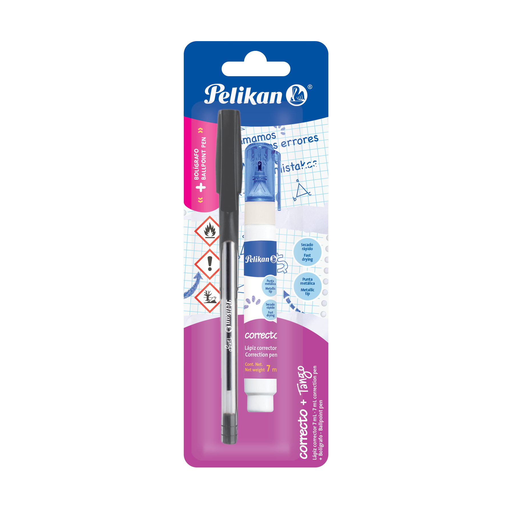 Tarjeta Corrector líquido 7ml + bolígrafo Tango