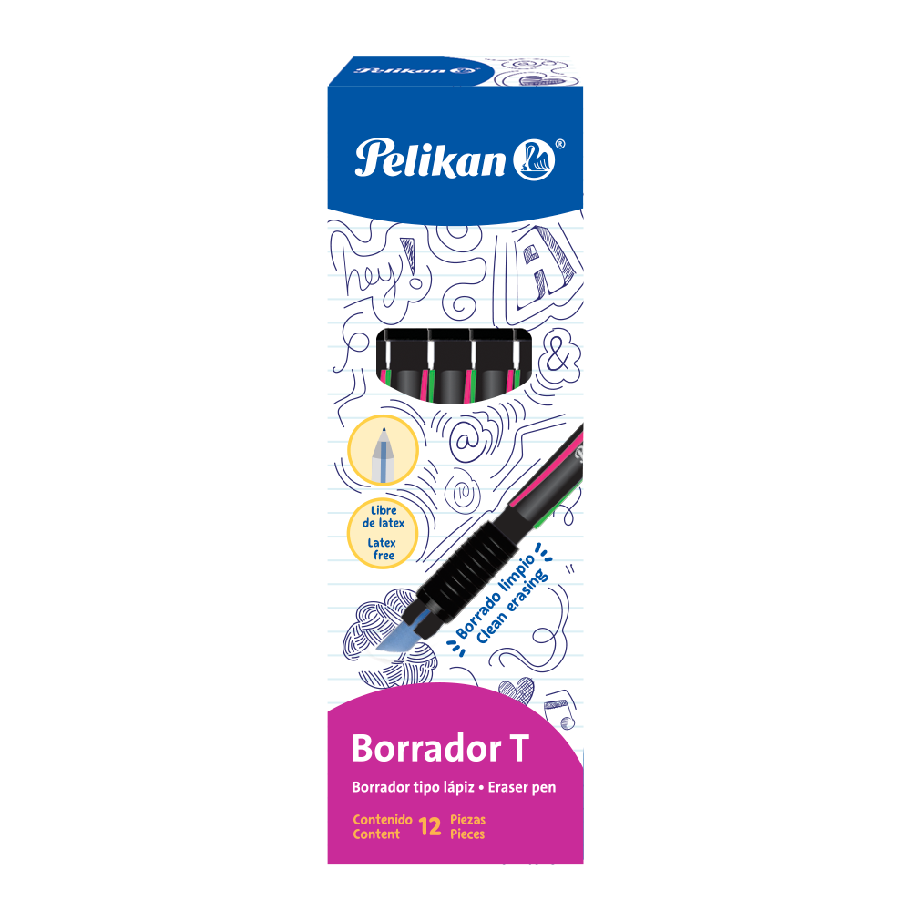 Borrador T caja con 12 piezas