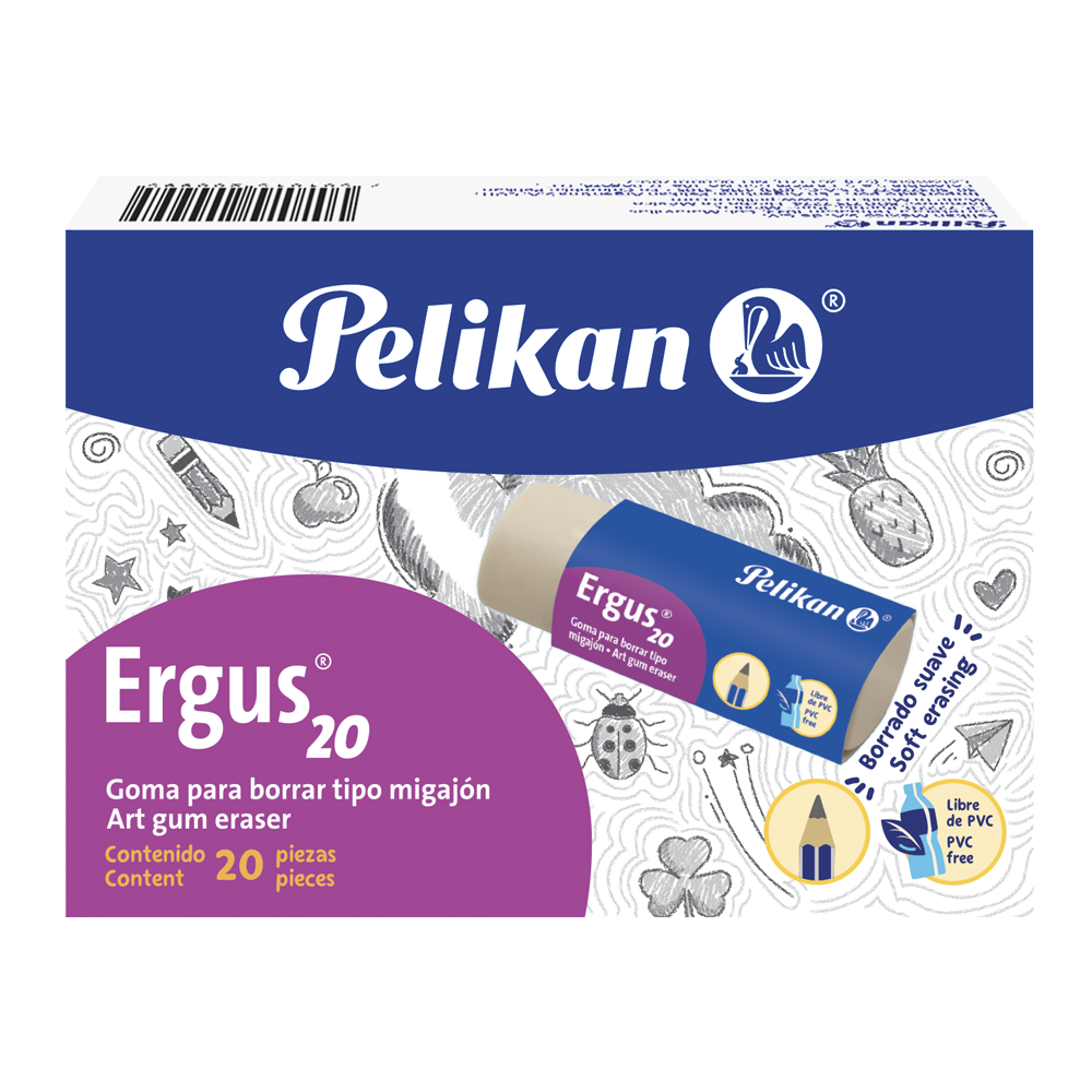 Goma de borrar Ergus 20 caja con 20 piezas
