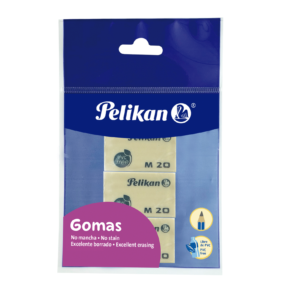 Bolsa con 3 gomas de borrar M20