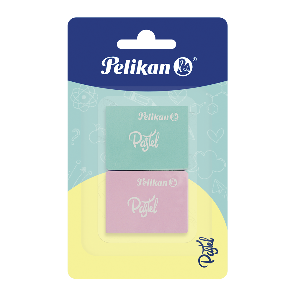 Tarjeta con 2 gomas de borrar Edición Pastel