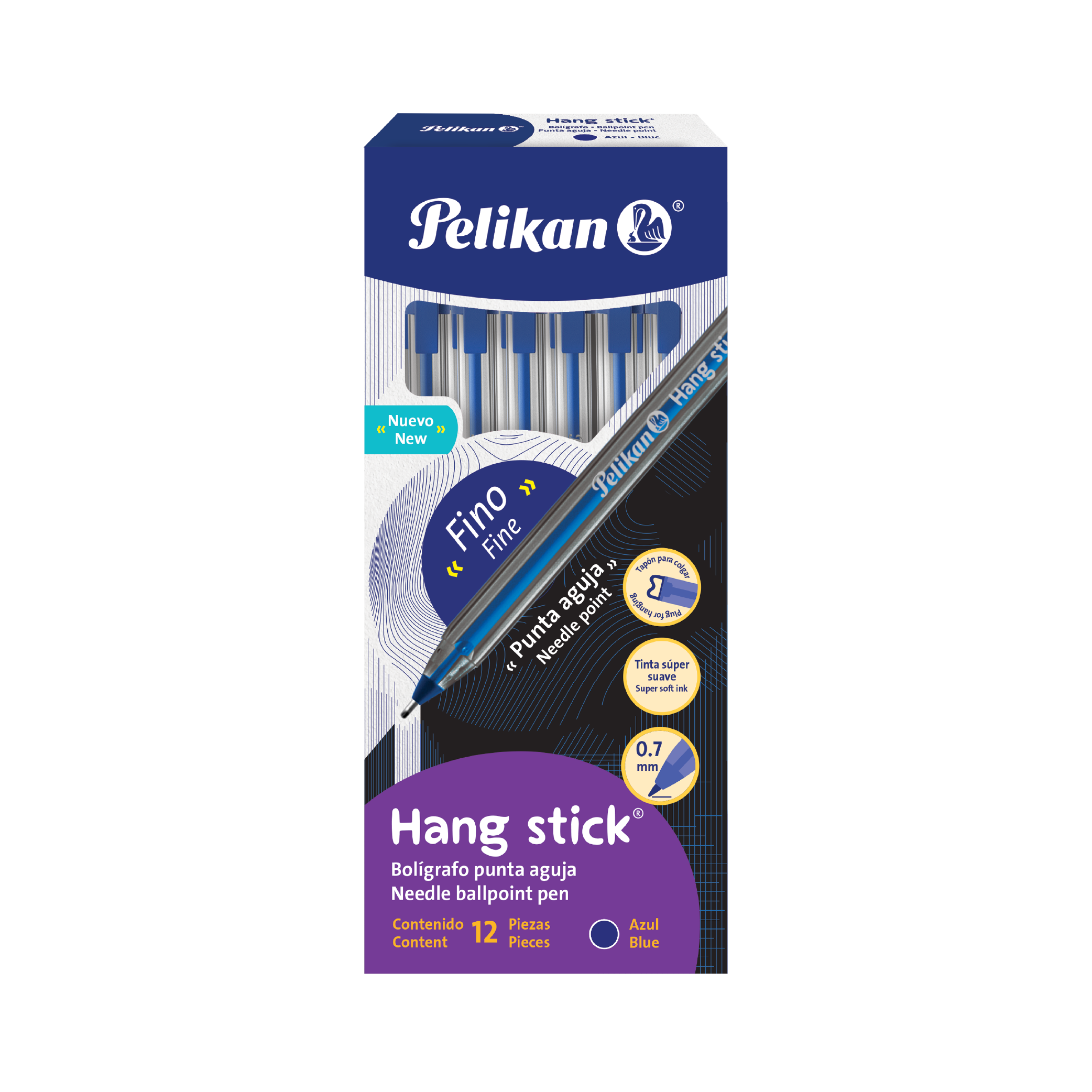 Hang Stick C/12 Azul Punto fino 0,7 mm