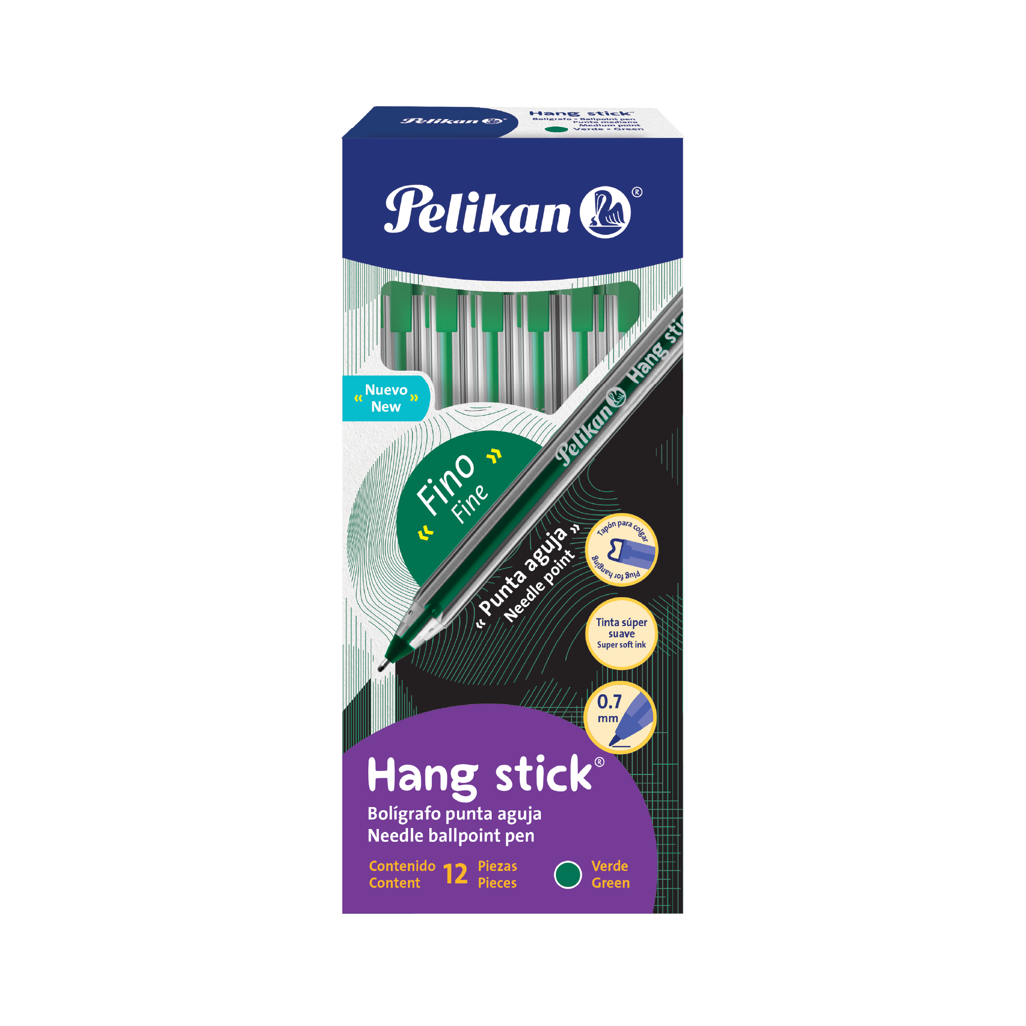 Hang Stick C/12 Verde Punto fino 0,7 mm