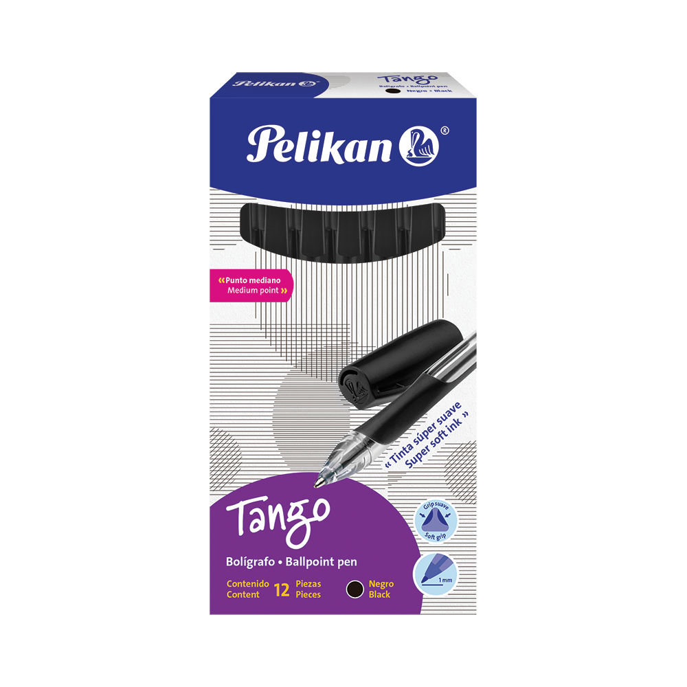 Bolígrafo Tango caja con 12 piezas Negro