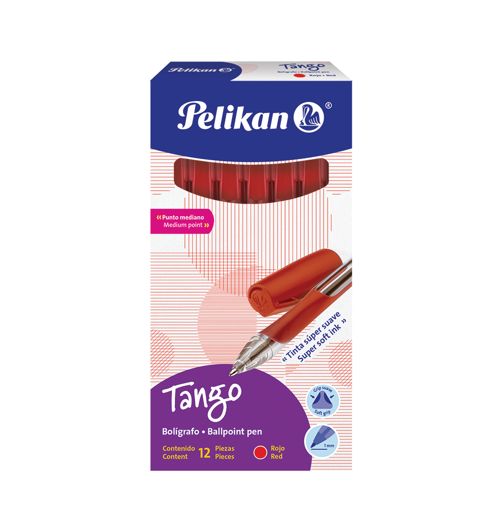 Bolígrafo Tango caja con 12 piezas Rojo