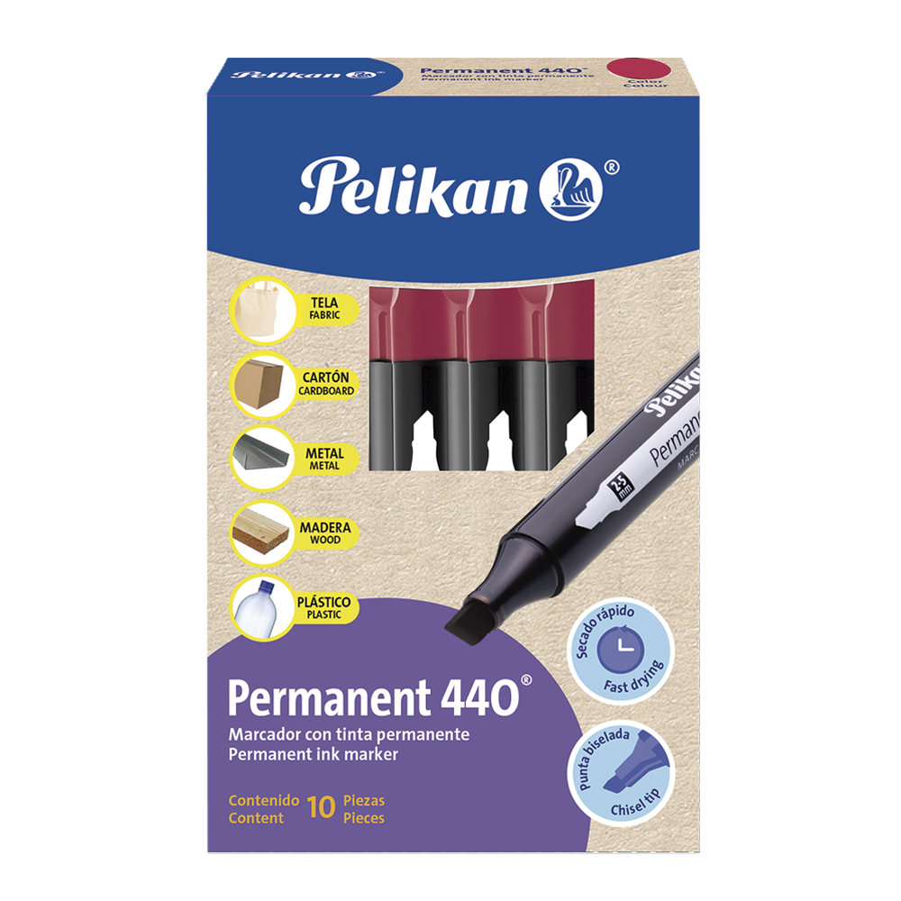 Pelikan 440 Permanent Marker, Box of 10, Black (30240017)