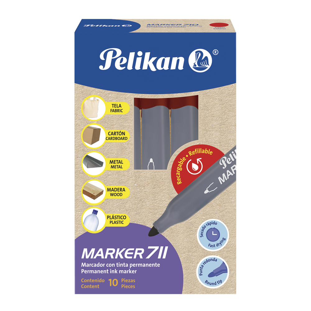 Marker 711 con 10 piezas Rojo