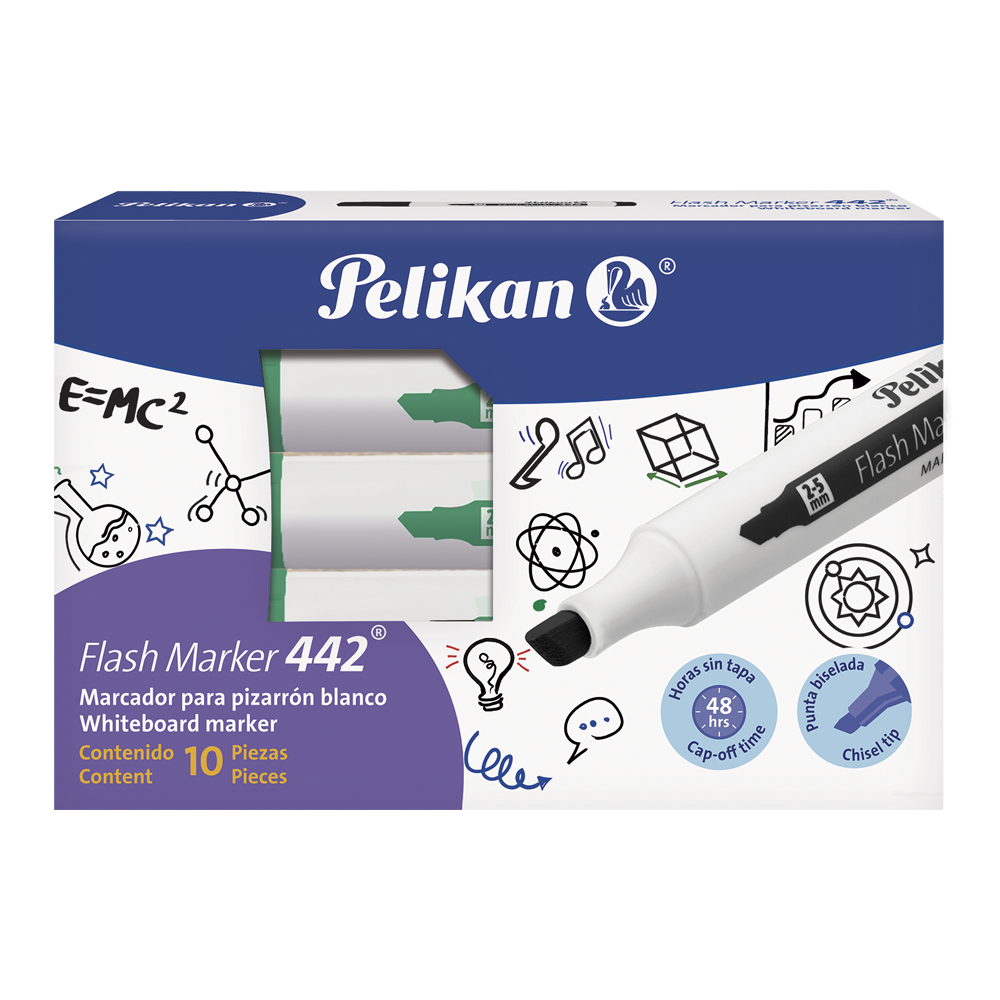 Marcador borrable Flash Marker 442 caja 10 piezas Verde