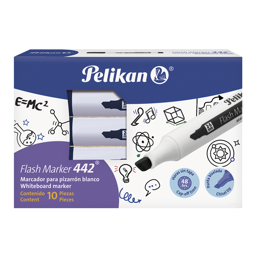 Marcador borrable Flash Marker 442 caja 10 piezas Azul