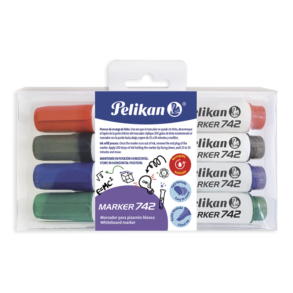Marcador con tinta borrable Flash Marker 742 estuche con 4 colores