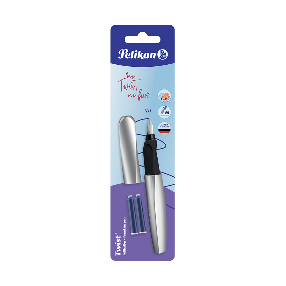 Tarjeta Pluma fuente Twist® Plata
