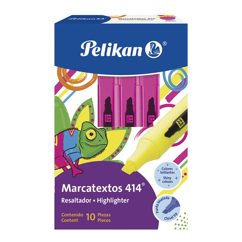 Marcatextos 414 caja de 10 piezas Rosa