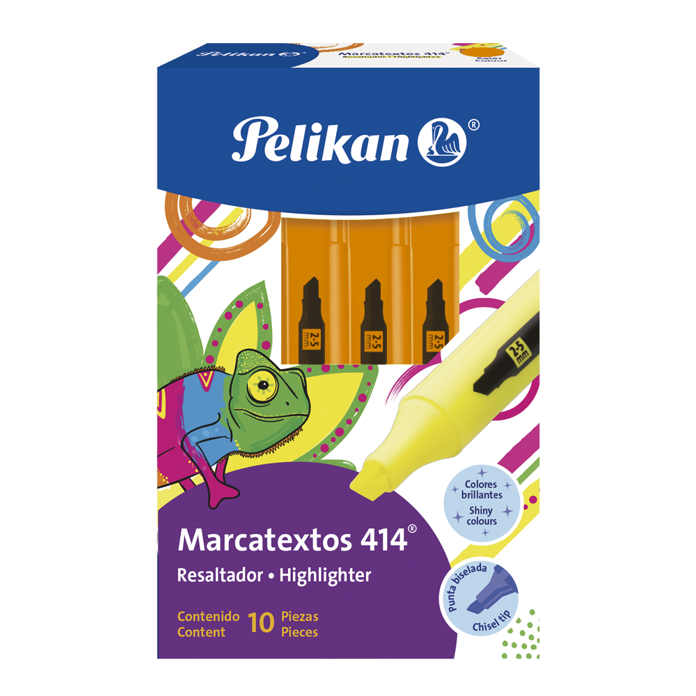 Marcatextos 414 caja de 10 piezas Naranja