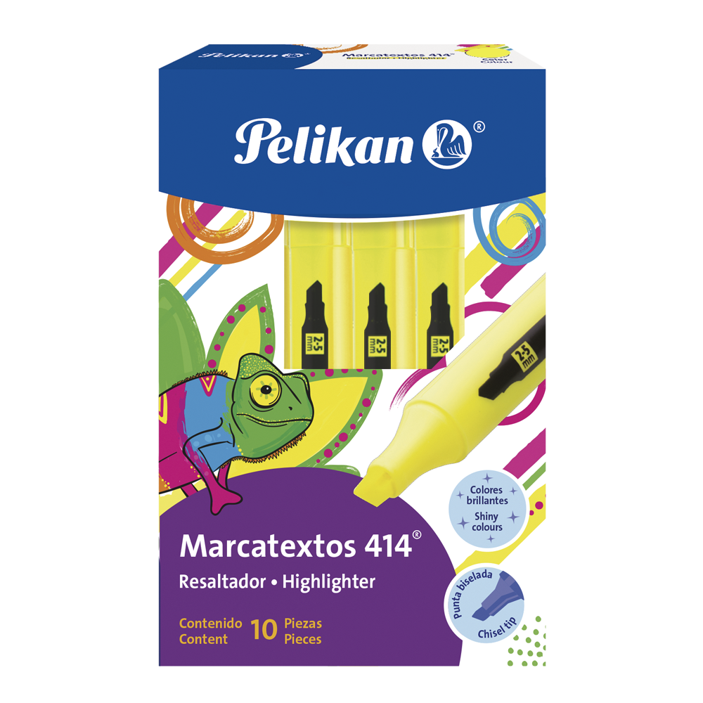 Marcatextos 414 caja de 10 piezas Amarillo