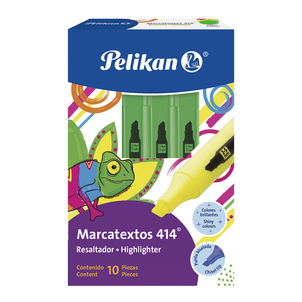 Marcatextos 414 caja de 10 piezas Verde