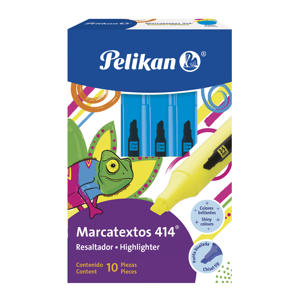 Marcatextos 414 caja de 10 piezas Azul 