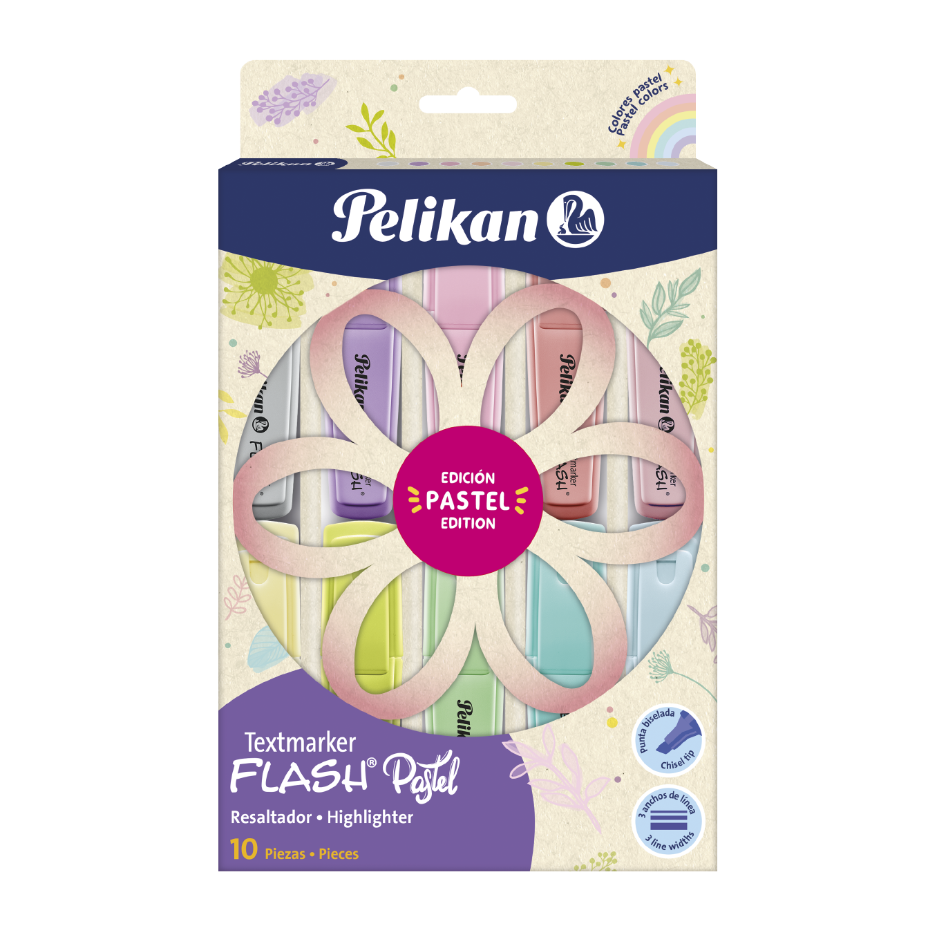 Textmarker Flash Pastel colores surtidos estuche con 10 piezas