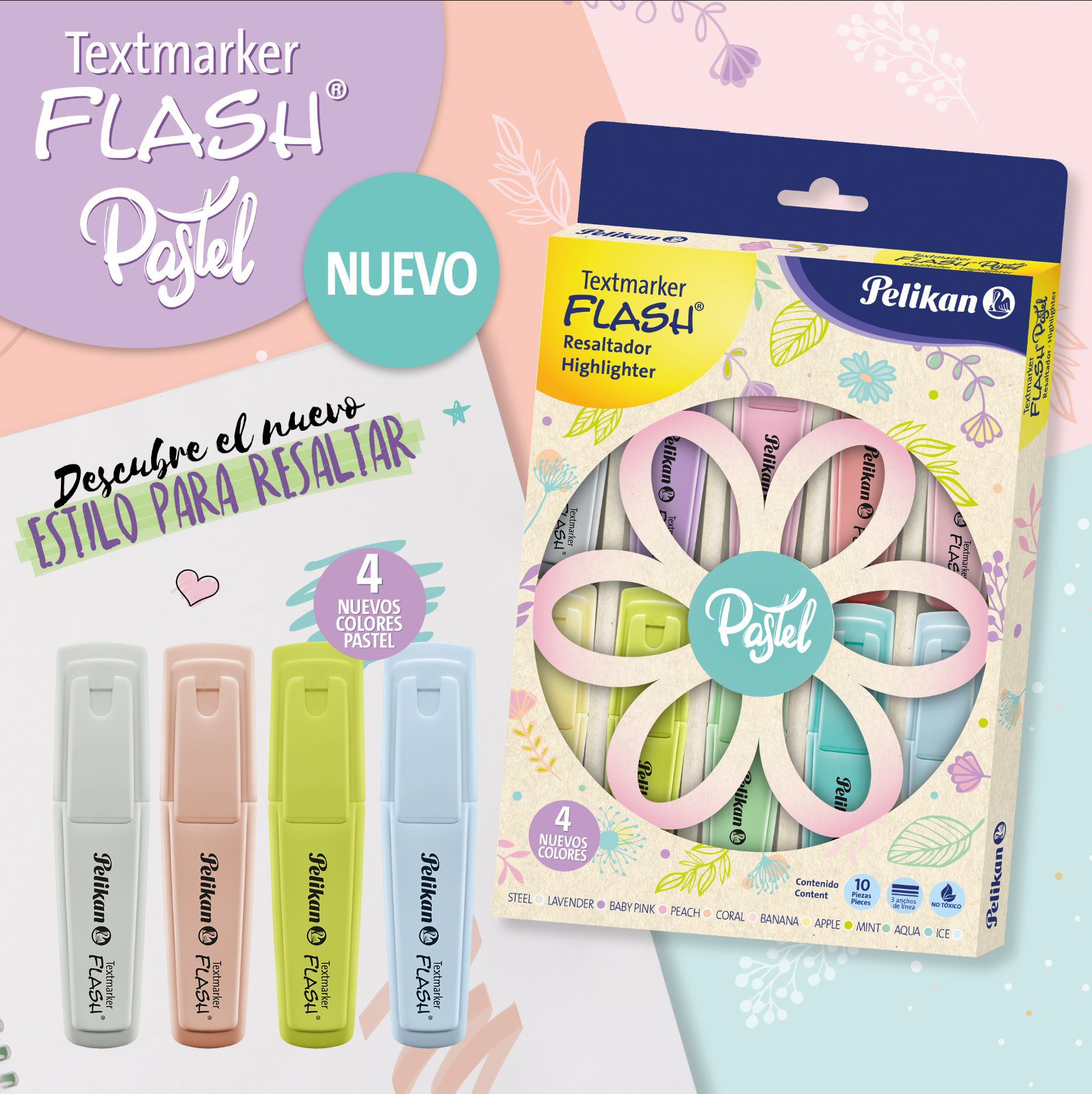 Textmarker Flash® Pastel