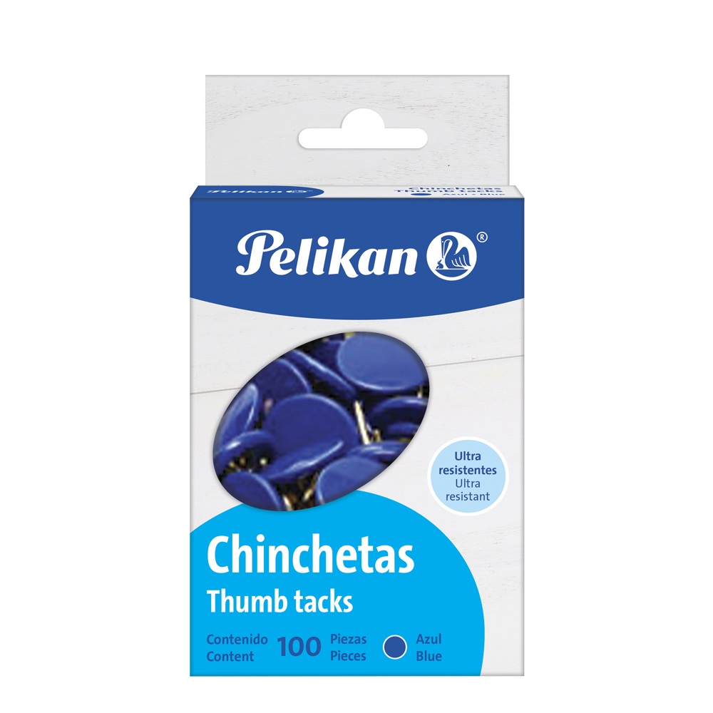 Chinchetas caja con 100 piezas Azul