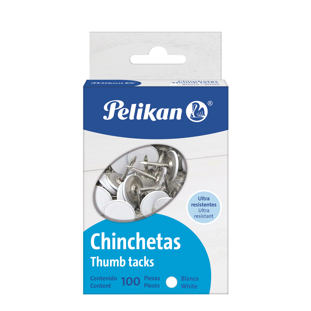 Chinchetas caja con 100 piezas Blanco
