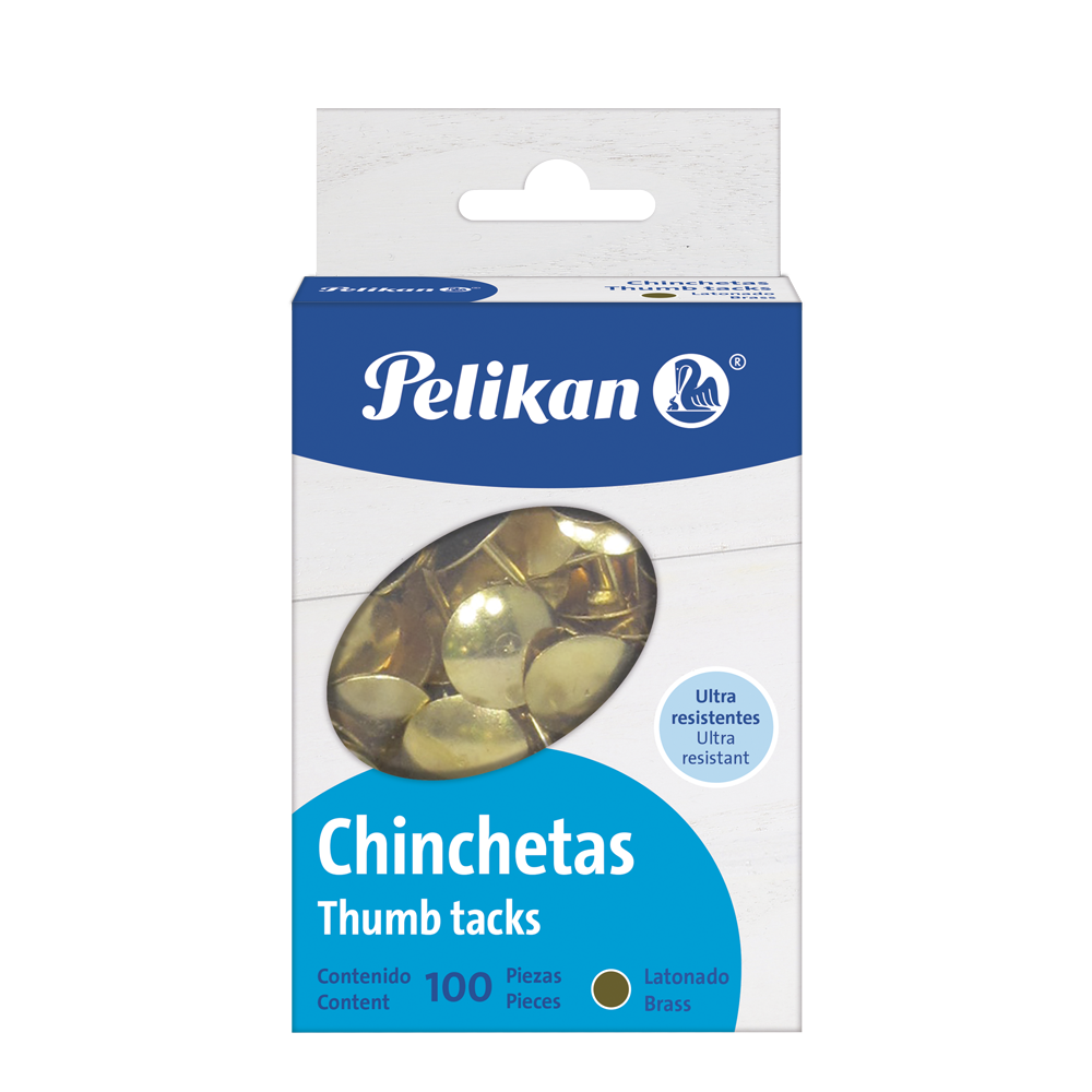 Chinchetas caja con 100 piezas Latonado