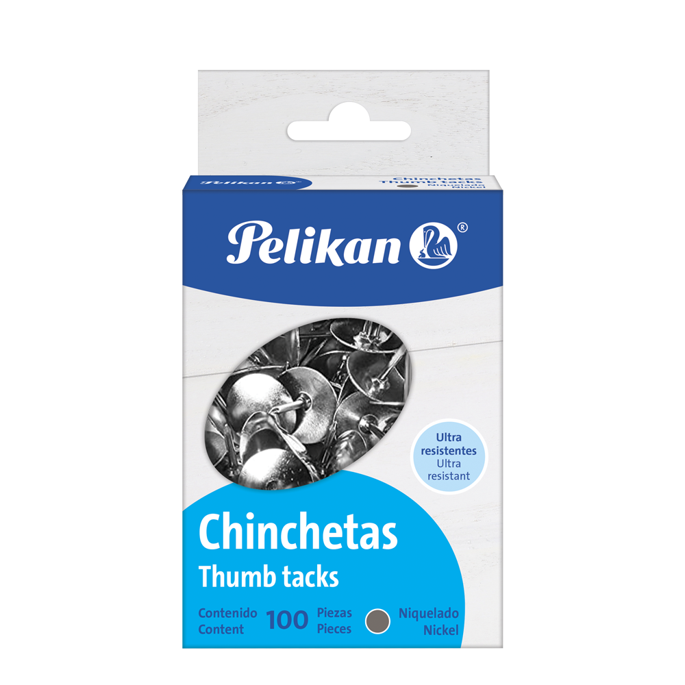 Chinchetas caja con 100 piezas Niquelado