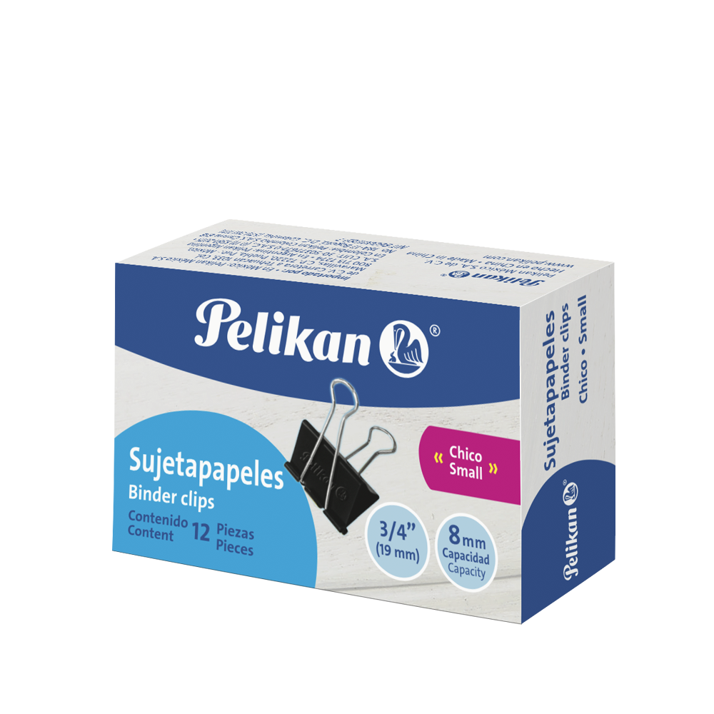 Sujetapapeles chico 3/4” caja con 12 piezas