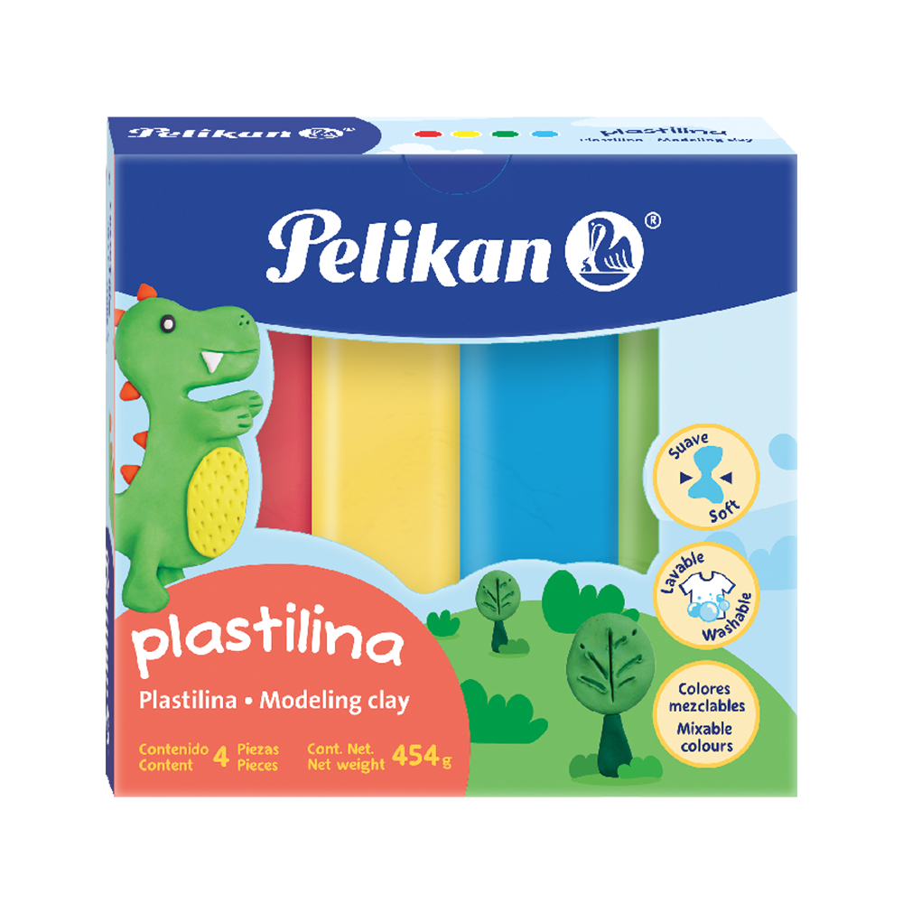Plastilina caja con 4 barras Colores surtidos 454gr.