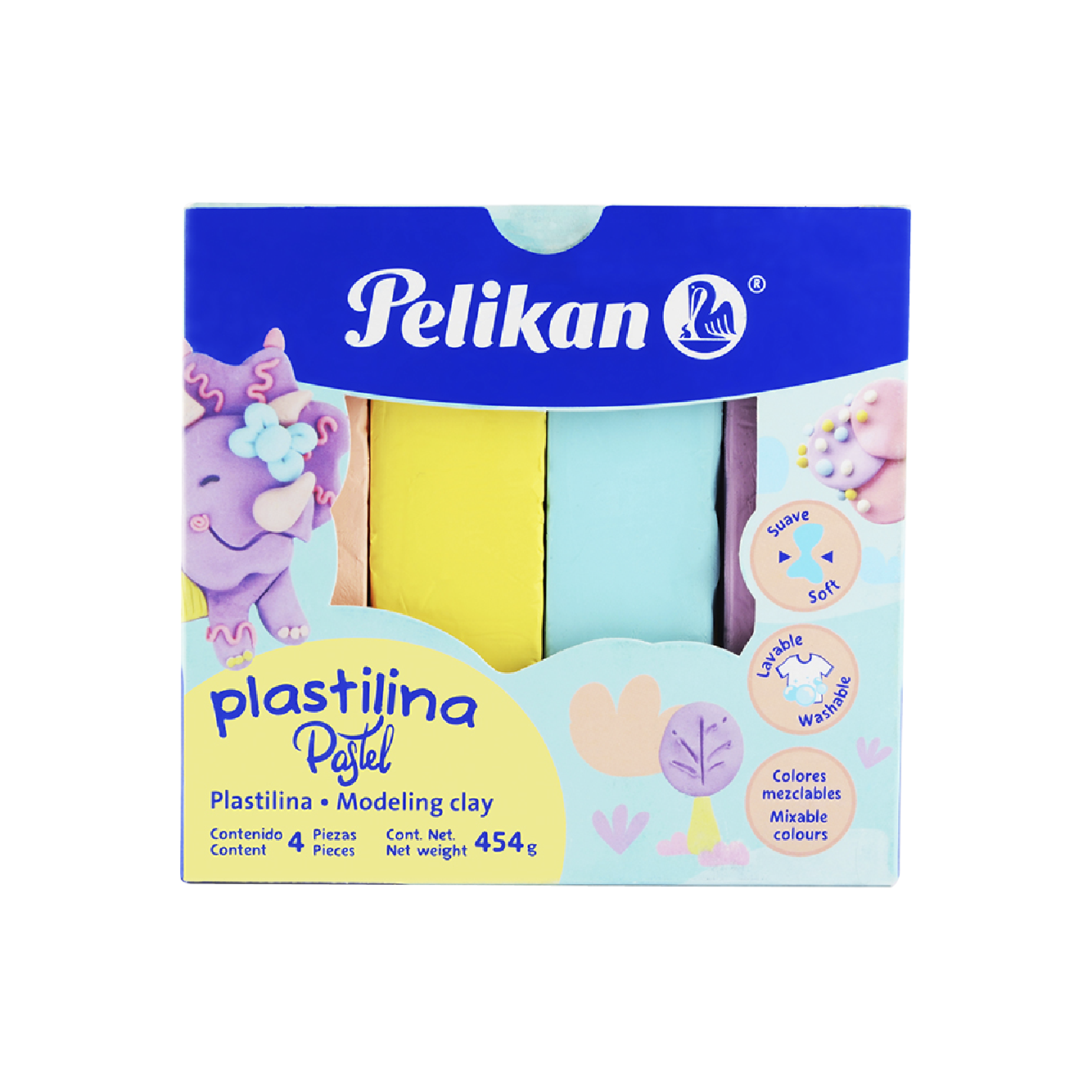 Plastilina caja con 4 barras Edición Pastel 454gr.