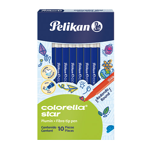 PELIKAN Colorella Duo C407 – 10 Pennarelli A Doppia Punta, Lavabili, Colori Assortiti, 1 E 2 Mm