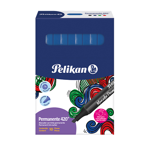 marcador permanente pelikan 420 azul