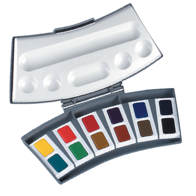 Pelikan K12® 701174 Eco Paint Box With Lid White 12 Colours...