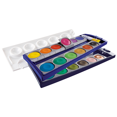 Pelikan K12 Eco Paint Box - 12 Colors With Opaque White, Made From Recycled Materials