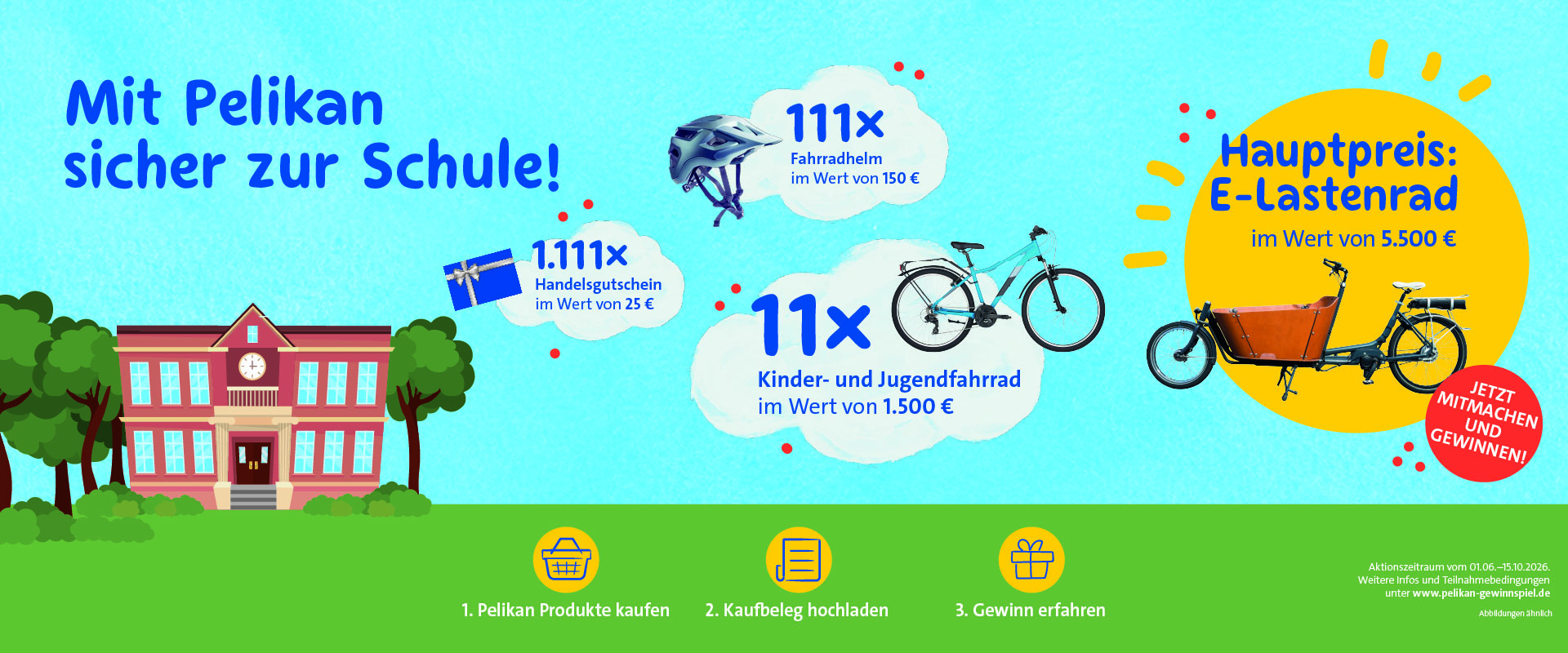 Mit Pelikan sicher zur Schule - Gewinnspiel Promotion 2026