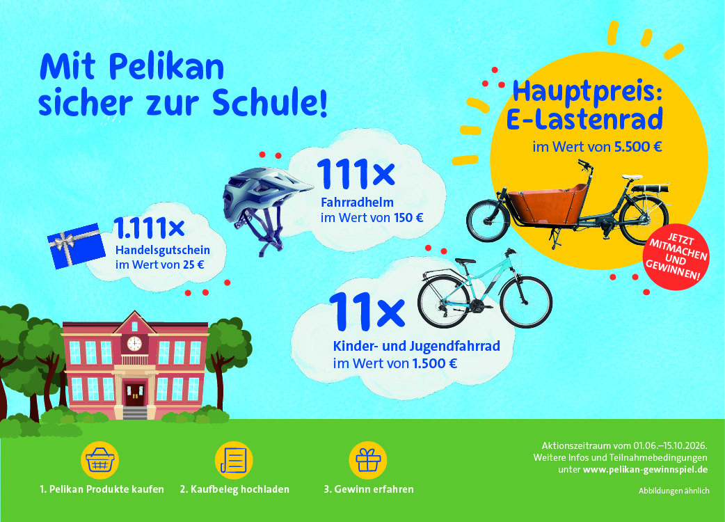 Mit Pelikan sicher zur Schule - Gewinnspiel Promotion 2026