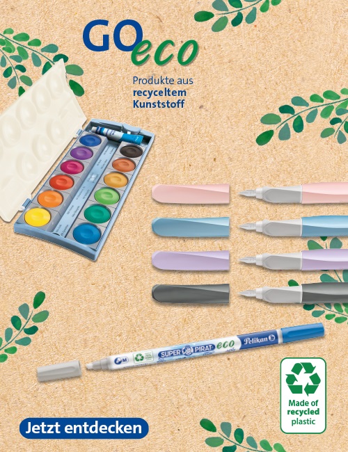 Pelikan Eco - Produkte aus recyceltem Kunststoff