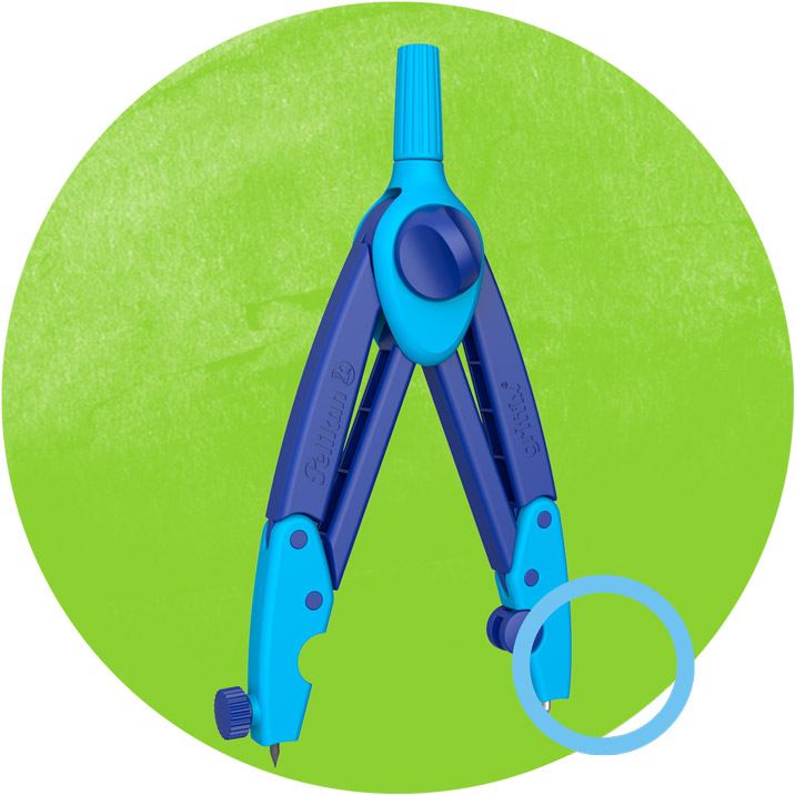 Puntale e mina sono sempre perpendicolari al foglio per tracciare cerchi perfetti grazie alla struttura a 4 bracci e al principio del parallelogramma