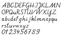 Kursive-druckschrift font